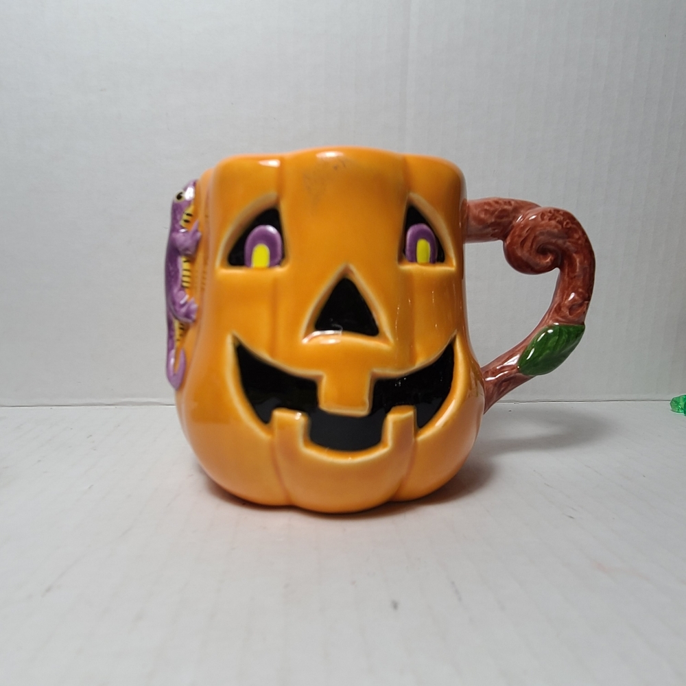 Pumpkin Shaped Fall Halloween Coffee Mug